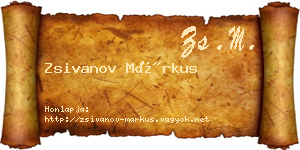 Zsivanov Márkus névjegykártya